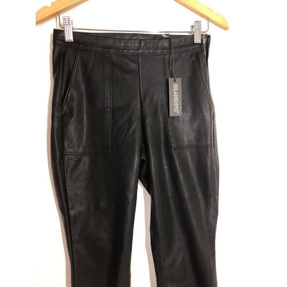 Blank NYC The Bond Pants Vegan Leather Skinny Mid Rise Carbon Black NWT Size 26 - Picture 6 of 11